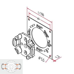 Cherubini Motorlagerplatte 100x100mm ZF A4506_0581