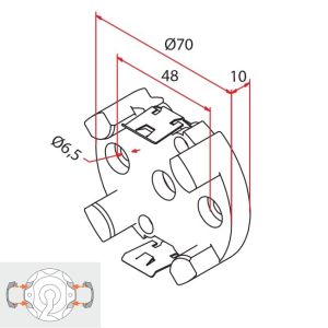 Cherubini Motorlager - Schwingungsgedaempfte Schnellanschluss-Halterung max.15Nm A4506_0627