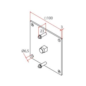 Cherubini Motorlagerplatte 100x100mm mit Aufsteckbolzen zu PP OCEAN NHK EASY max. 20Nm A4506_0632