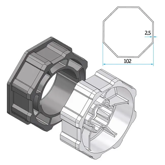 Cherubini Adapter und Mitnehmer Achtkant 102 Welser A5805_0506