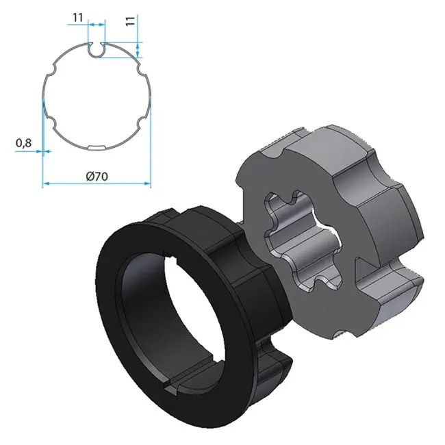 Cherubini Adapter und Mitnehmer Oval 70 A4505_0518