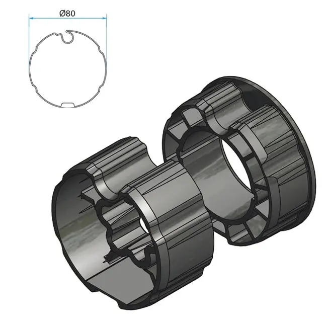 Cherubini Adapter und Mitnehmer ROLLER BAT 80 A4505_0523