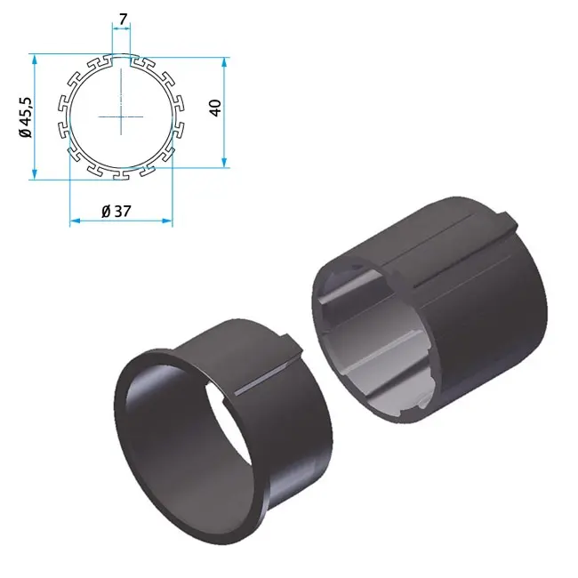Cherubini Adapter und Mitnehmer Rund 40x1,5 mit Keil A3505_0510