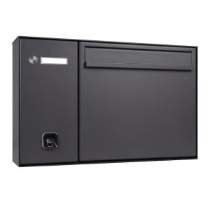 HELLO Aufputz-Briefkasten mit ekey sLine Fingerprint ohne Intercom. Zeitlich limitierte Edition für moderne Zutrittskontrolle per Fingerabdruck und hochwertige Eingangsbereiche