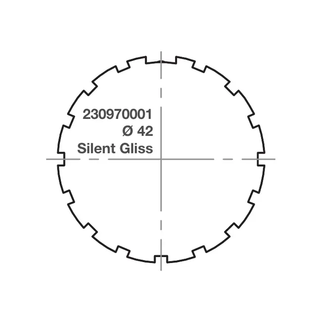elero RevoLine S Adapter- und Mitnehmerset für Alu-Profilrohr Ø42mm, Silent Gliss #230970001