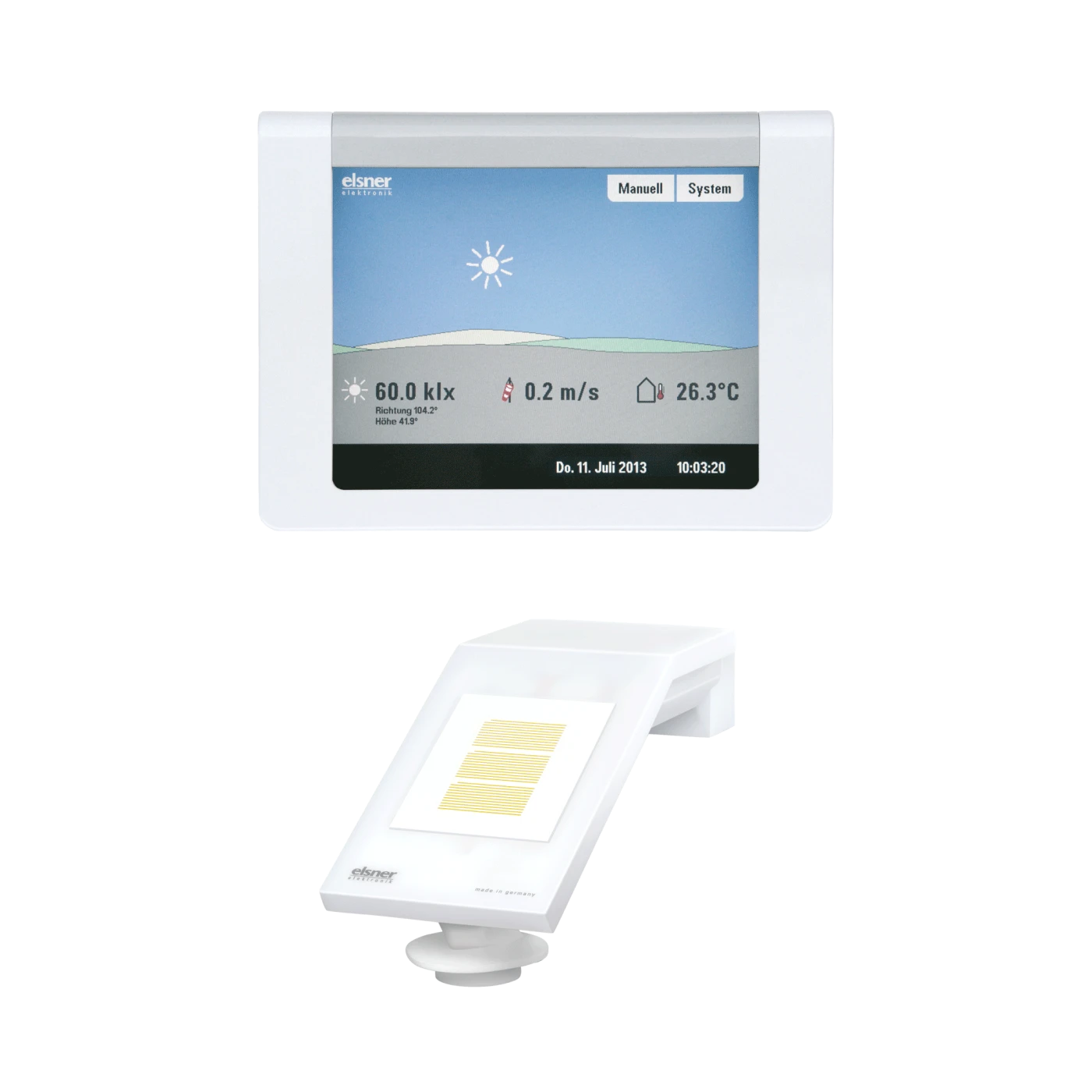 Elsner WS1 Color-0 weiß Gebäudesteuerung Funk 230V Touch-Display