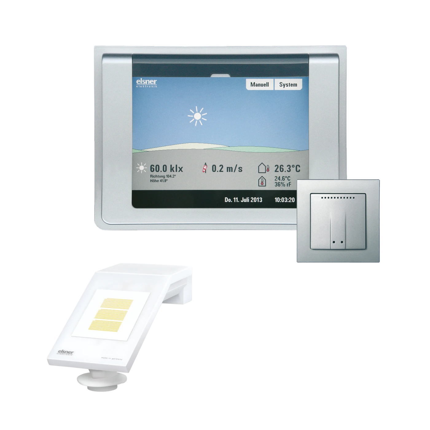 Elsner WS1000 Color-8 alu Gebäudesteuerung 8 Antriebe 230V Touch-Display