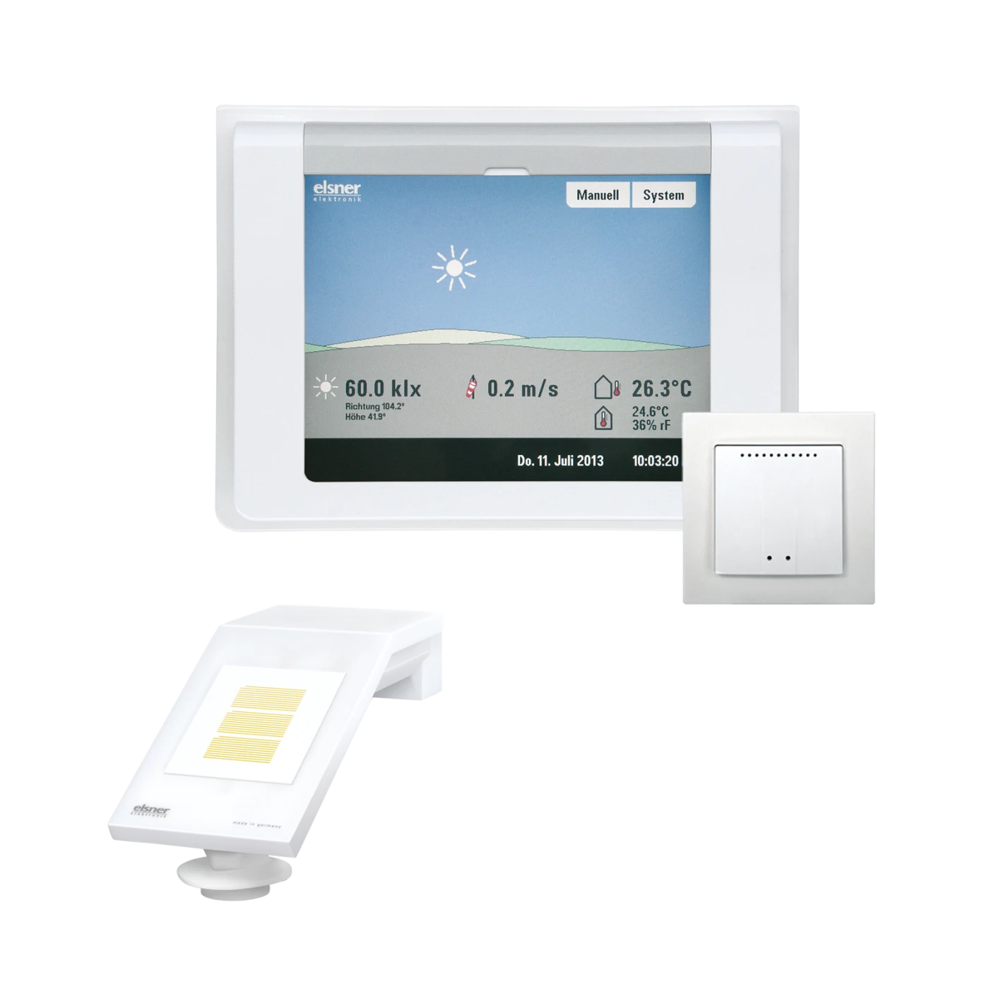 Elsner WS1000 Color-8 weiß Gebäudesteuerung 8 Antriebe 230V Touch-Display