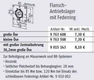 Somfy ➤ Flansch-Antriebslager mit Federring für Baureihe 50/60 #9763608✅ online kaufen!