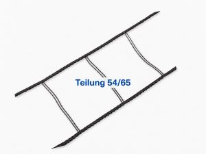 Leiterkordelband grau für Flachlamelle 60mm, Teilung 54mm
