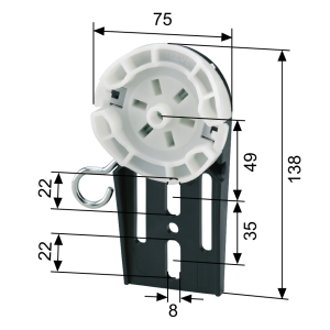SELVE Motorlager für Rollladenfertigkästen Kunststoff abrollbar ohne Klipsung max 20Nm #281933
