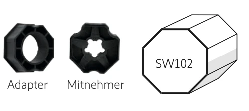 Somfy ➤ Adapter und Mitnehmer für Achtkant SW102 Baureihe 60 #9762013 #9761013✅ online günstig kaufen!