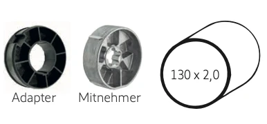 Somfy ➤ Adapter und Mitnehmer für Rundrohr 130 x 2 mm Baureihe 60 #9520391 #9420308✅ online günstig kaufen!
