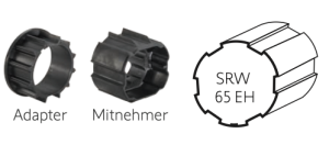 Somfy ➤ Adapter und Mitnehmer für LT 50 SRW 65 EH Baureihe 50 #9707024 #9751008