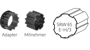Somfy ➤ Adapter und Mitnehmer für LT 50 SRW 65 E-H Baureihe 50 #9707023 #9751004