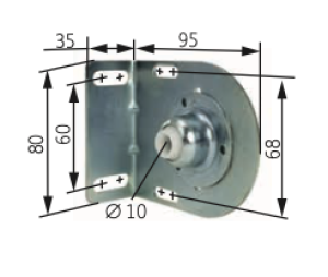 Somfy ➤ Somfy Flansch-Gegenlager mit Kalottenlager Ø 10 mm für Baureihe 50/60 #9410635✅ online kaufen!