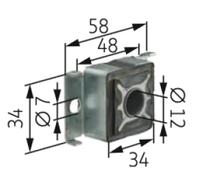 Somfy ➤ Schwingmetall-Gegenlager, verzinkt ✅ #9705602
